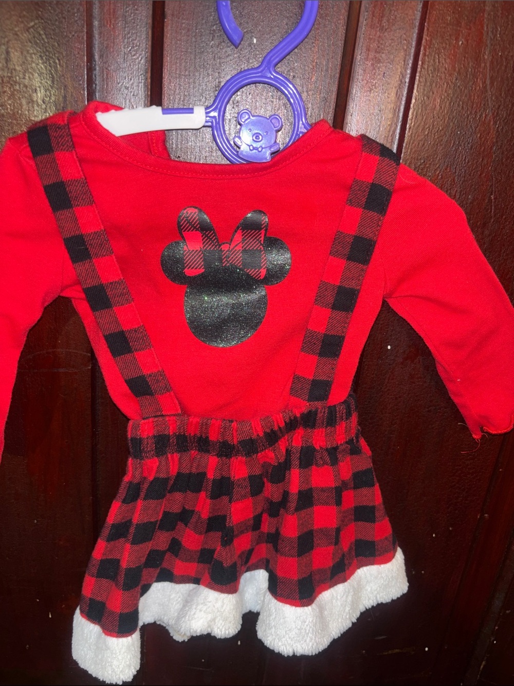Red Black Buffalo Plaid Disney Minnie-Holiday Dress